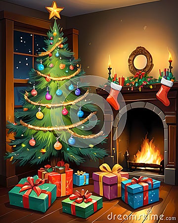 Warm and cozy christmas home Stock Photo