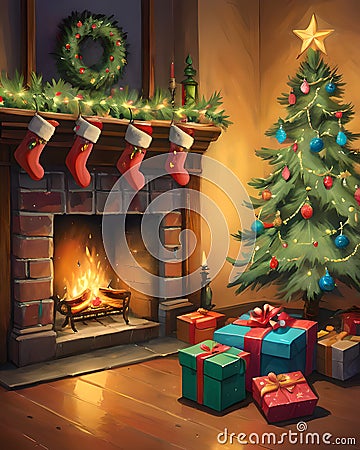 Warm and cozy christmas home Stock Photo