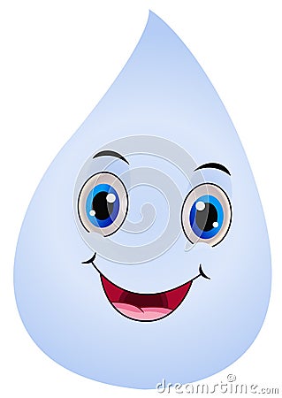 Water drop emoticon cartoon Vector Illustration