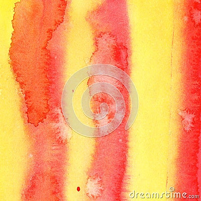 Illustration watercolor abstract background yellow orange red coral color with divorce gradient. striped spot water stained Cartoon Illustration