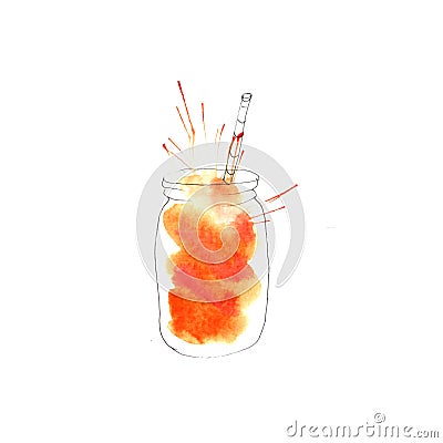 Illustration watercolor cocktail Stock Photo