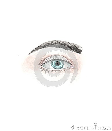 Illustration of watercolor eyes Stock Photo