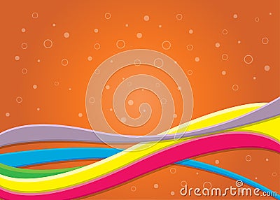 Abstract Waves Background Cartoon Illustration