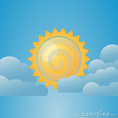 Illustration of weather conditions. Partly Cloudy. Vector illustration Vector Illustration