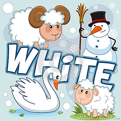 Illustration of white color. Vector Illustration