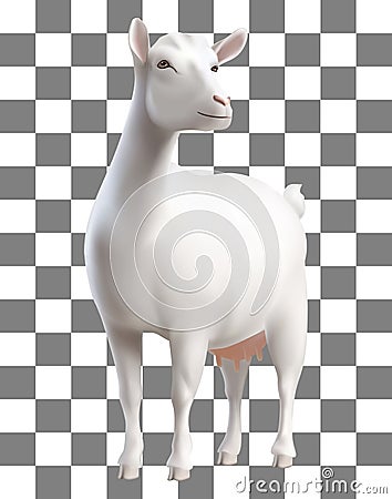 Illustration of a white goat on a checkered background Vector Illustration