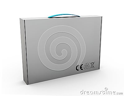 Illustration of White Product Cardboard Package Box. Stock Photo