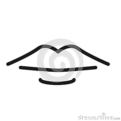 Illustration of thin white lips Stock Photo