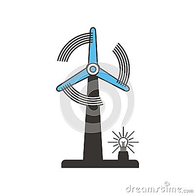 Illustration windmill energy Cartoon Illustration