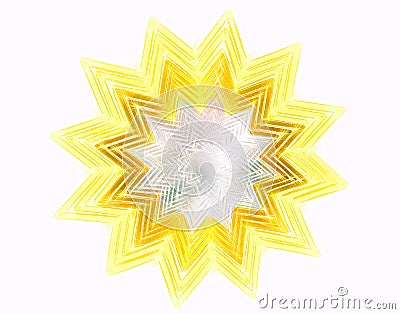 Illustration of a winter snowflake on a white background in neon light Stock Photo