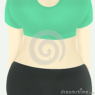 Illustration woman belly Stock Photo