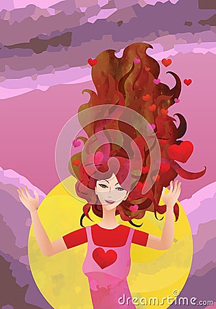 Illustration of a woman proud of herself Stock Photo