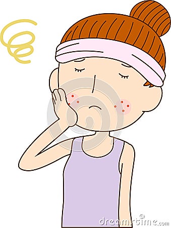 Illustration of a woman with rough skin Vector Illustration