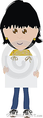 Illustration Woman with Sandwich Board Stock Photo