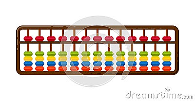 Illustration wooden abacus with beads. Soroban for learning mental arithmetic for kids Vector Illustration