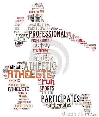 Illustration word of Athlete Stock Photo