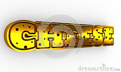 Golden Word Cheese Stock Photo