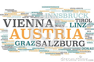 Austria word cloud Stock Photo