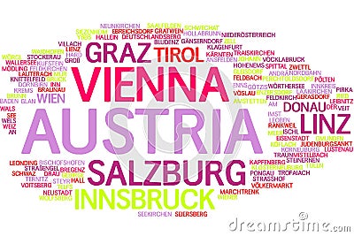 Austria word cloud Stock Photo