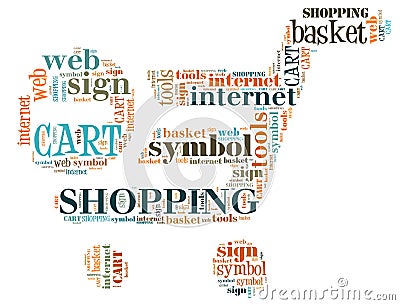 Illustration word of shopping chart Stock Photo