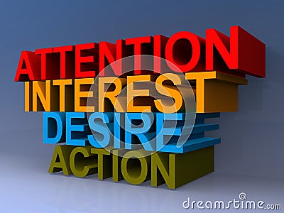 Attention interest desire action Cartoon Illustration