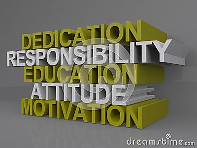 Attitude and dedication Cartoon Illustration