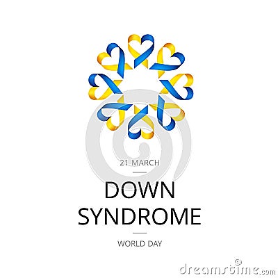 Illustration of World Down Syndrome Day on white background. Vector Illustration