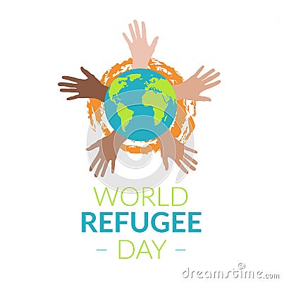 illustration of World Refugee Day Cartoon Illustration