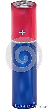 Illustration wth red and blue small battery Vector Illustration