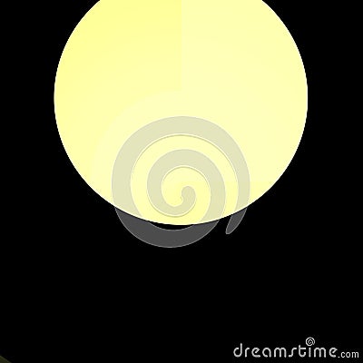 Illustration of a yellow full moon on black background, digitally rendered Stock Photo