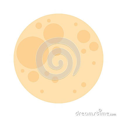 Illustration of yellow full moon. Cheese colors. Can be used for cards, prints, textile. Vector Illustration