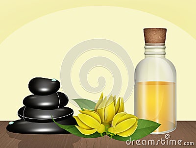 Illustration of ylang ylang oil Stock Photo