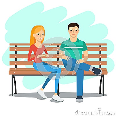 Illustration of young couple Vector Illustration