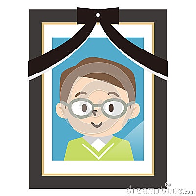 Illustration of a young man`s ghost photo Vector Illustration