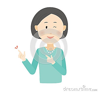 Illustration of a woman pointing a finger Vector Illustration