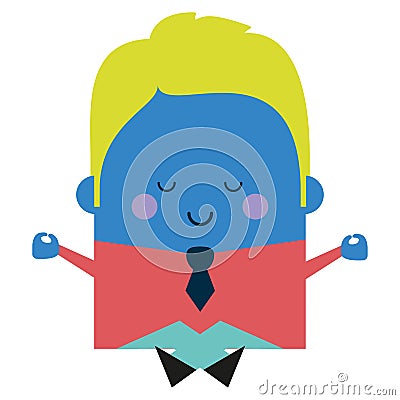 Illustration of a zen businesman - business and working design Stock Photo