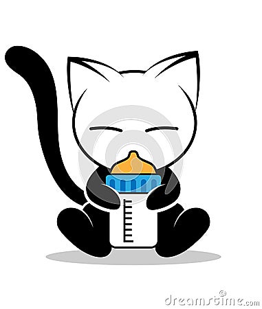 Cat logo illustration on white background Vector Illustration
