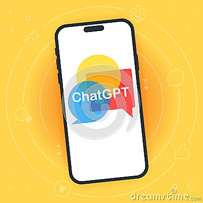 Illustrations of the conversation method Chat GPT 4. Chatbot with artificial intelligence. The AI chatbot answered questions on Vector Illustration