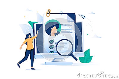 Illustrations flat design concept video conference. online meeting work form home. Vector illustrate Vector Illustration