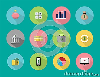 Illustrations are icons or symbols. About financial business, savings, investment can be used in various media. Vector Illustration