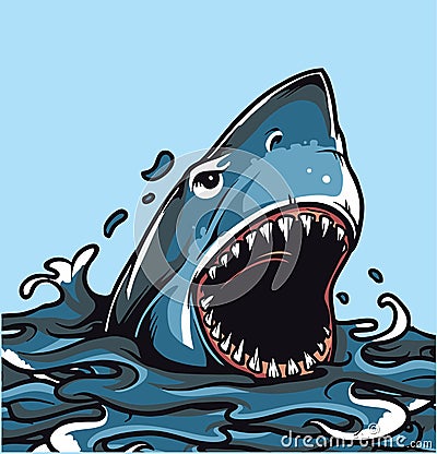 king shark print vector art Vector Illustration