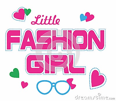 little fashion girls print vector art Vector Illustration