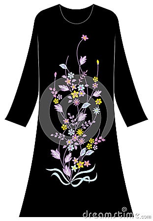 Women`s clothing: Various flowered petals Vector Illustration