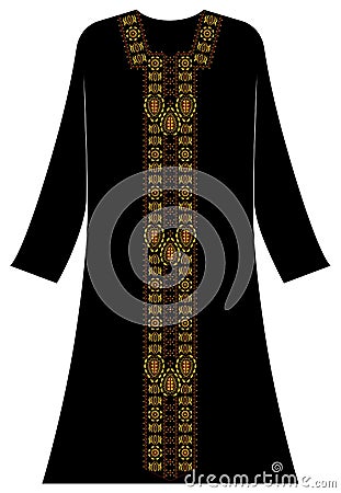 Women`s clothing: Motifs of dates with Arabic style Vector Illustration