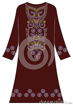 Women`s clothing: Flower abstraction ornaments Vector Illustration