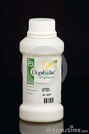 Illustrative editorial image of Duphalac Lactulose 200ml bottle Editorial Stock Photo