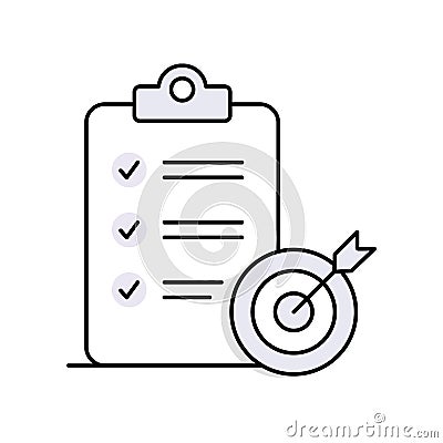 Goal setting symbol. Career planning. Professional development goal icon. Vector Illustration