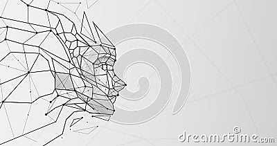 Illustrative image of lines and points of woman Vector Illustration