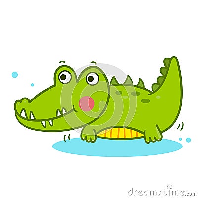 Illustrator of Alligator cartoon Vector Illustration