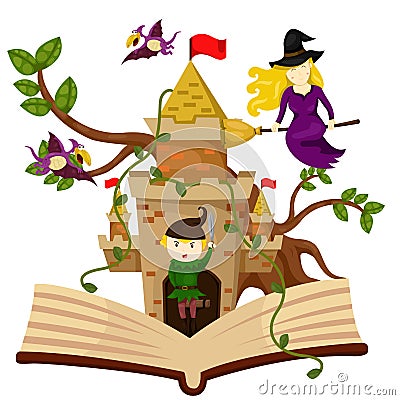 Illustrator of bedtime story Vector Illustration